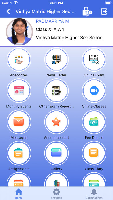 Emulate iPhone app VidhyaMatric Higher Sec School using MyAndroid Emulate iPhone app VidhyaMatric Higher Sec School using MyAndroid