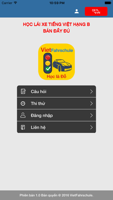 Emulate iPhone app VietFahrschule using MyAndroid