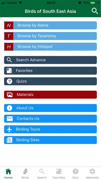 Emulate iPhone app Vietnam Bird Guide using MyAndroid