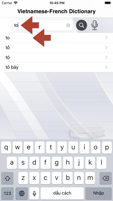 Emulate iPhone app Vietnamese-French Dictionary using MyAndroid Emulate iPhone app Vietnamese-French Dictionary using MyAndroid