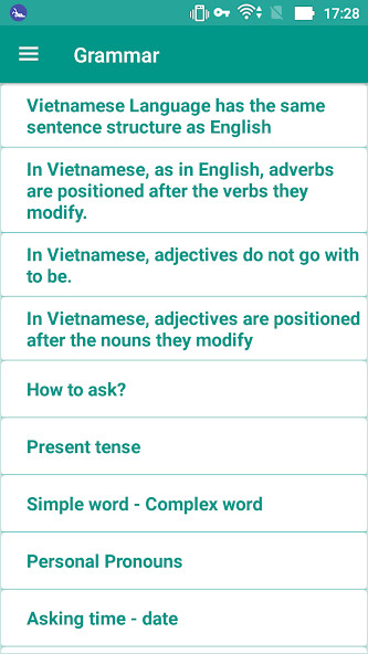 Emulate Android APK Vietnamese Grammar