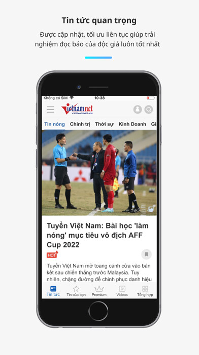 Emulate iPhone app VietNamNet - Tin tức 24h using MyAndroid