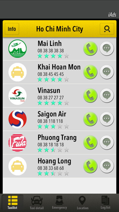 Emulate iPhone app VietTaxi using MyAndroid