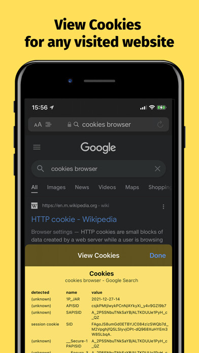 Emulate iPhone app View Cookies using MyAndroid