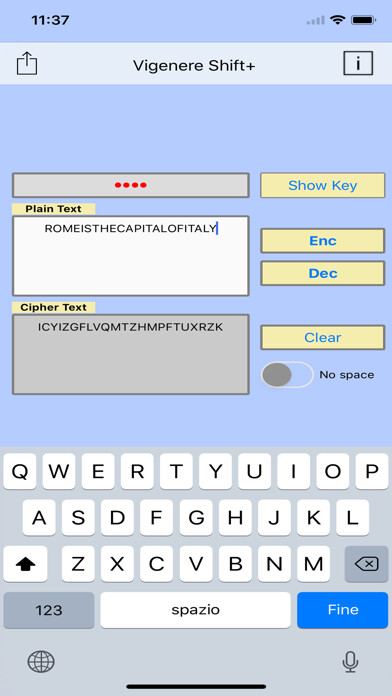 Emulate iPhone app Vigenere Shift Plus using MyAndroid Emulate iPhone app Vigenere Shift Plus using MyAndroid