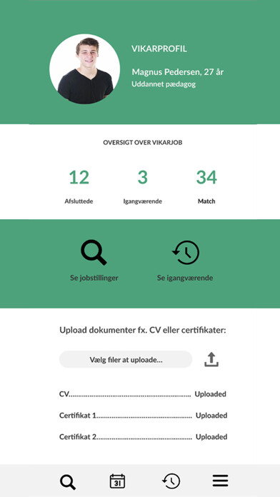 Emulate iPhone app Vikar Danmark using MyAndroid