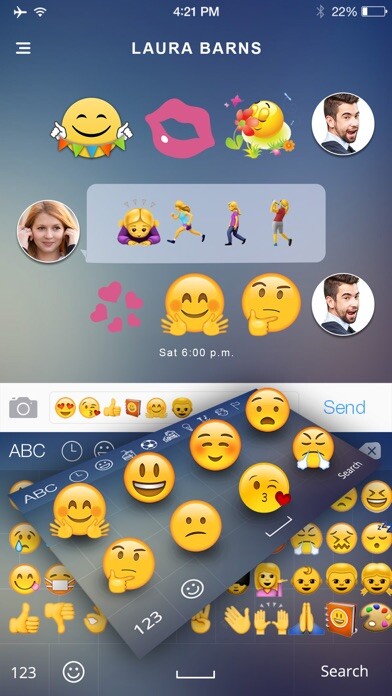 Emulate iPhone app ViKey Keyboard - keyboard theme,sticker,emoji,font using MyAndroid