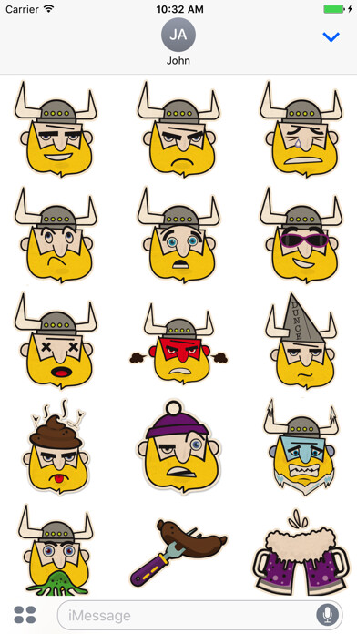 Emulate iPhone app Vikings Head Sticker Pack using MyAndroid Emulate iPhone app Vikings Head Sticker Pack using MyAndroid