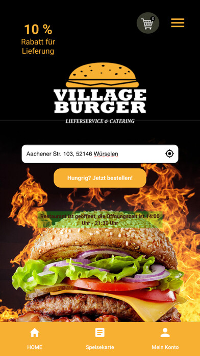 Emulate iPhone app Village Burger using MyAndroid Emulate iPhone app Village Burger using MyAndroid