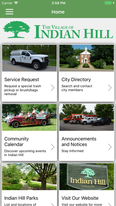 Emulate iPhone app Village of Indian Hill, Ohio using MyAndroid