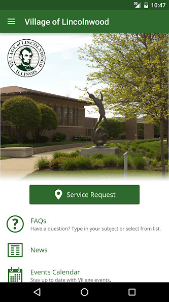 Emulate iPhone app Village of Lincolnwood using MyAndroid