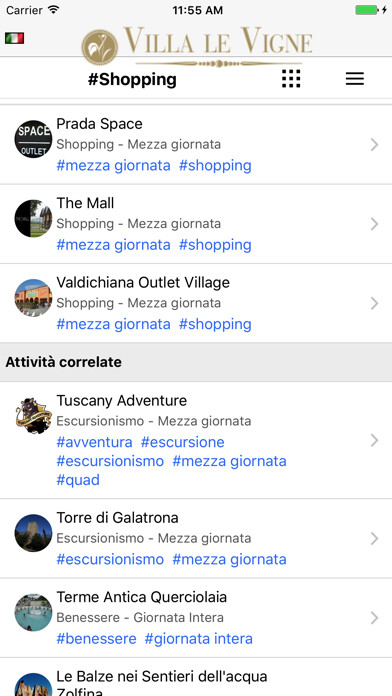 Emulate iPhone app Villa Le Vigne using MyAndroid