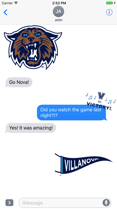 Emulate iPhone app Villanova Stickers using MyAndroid Emulate iPhone app Villanova Stickers using MyAndroid