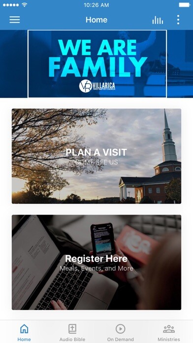 Emulate iPhone app Villa Rica First Baptist using MyAndroid