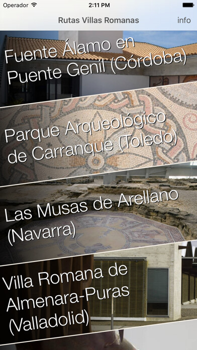 Emulate iPhone app Villas Romanas using MyAndroid