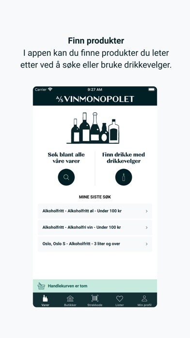 Emulate iPhone app Vinmonopolet using MyAndroid