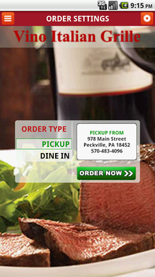 Emulate Android APK Vino Italian Grille -Peckville