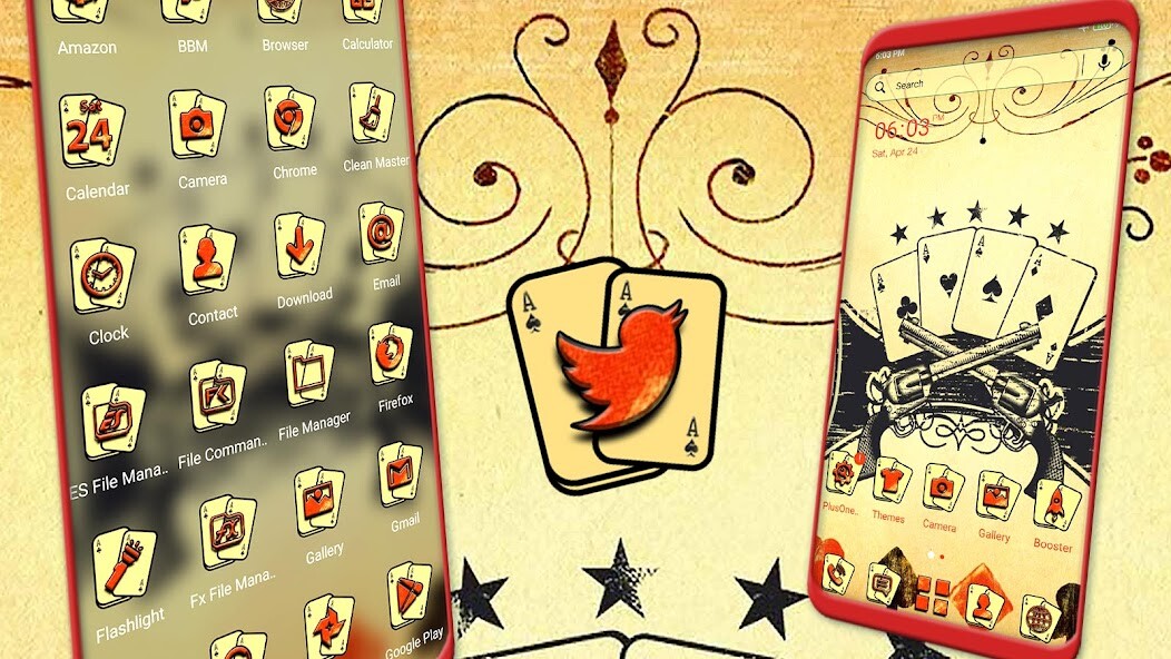 Run android online APK Vintage Cards Launcher Theme from MyAndroid or emulate Vintage Cards Launcher Theme using MyAndroid