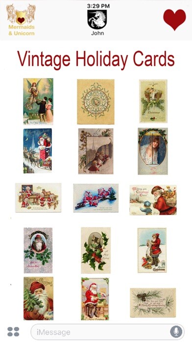 Emulate iPhone app Vintage Holiday Cards using MyAndroid