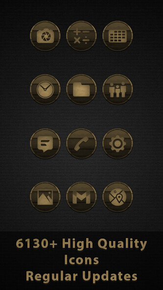 Run android online APK Vintage Khakhee Wooden Icons from MyAndroid or emulate Vintage Khakhee Wooden Icons using MyAndroid