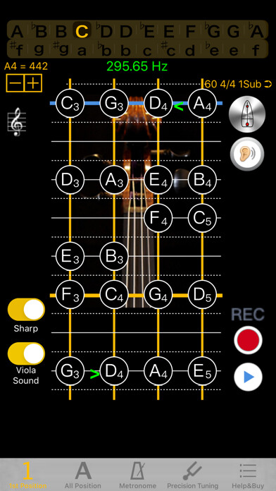 Emulate iPhone app Viola Tuner - Pitch using MyAndroid Emulate iPhone app Viola Tuner - Pitch using MyAndroid