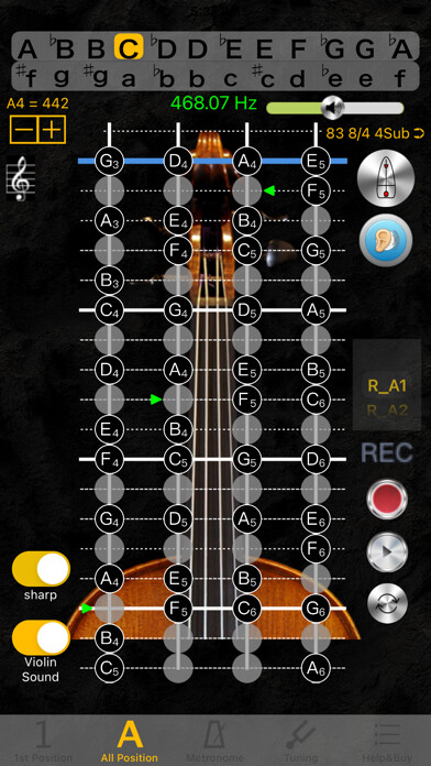 Emulate iPhone app Violin Tuner - Pitch using MyAndroid Emulate iPhone app Violin Tuner - Pitch using MyAndroid