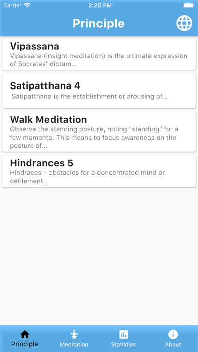 Emulate iPhone app Vipassana Satipatthana using MyAndroid