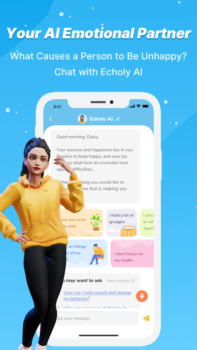 Emulate iPhone app Virtual AI Companion - Echoly using MyAndroid