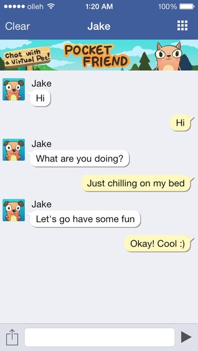 Emulate iPhone app Virtual Talk - AI Chatbot using MyAndroid