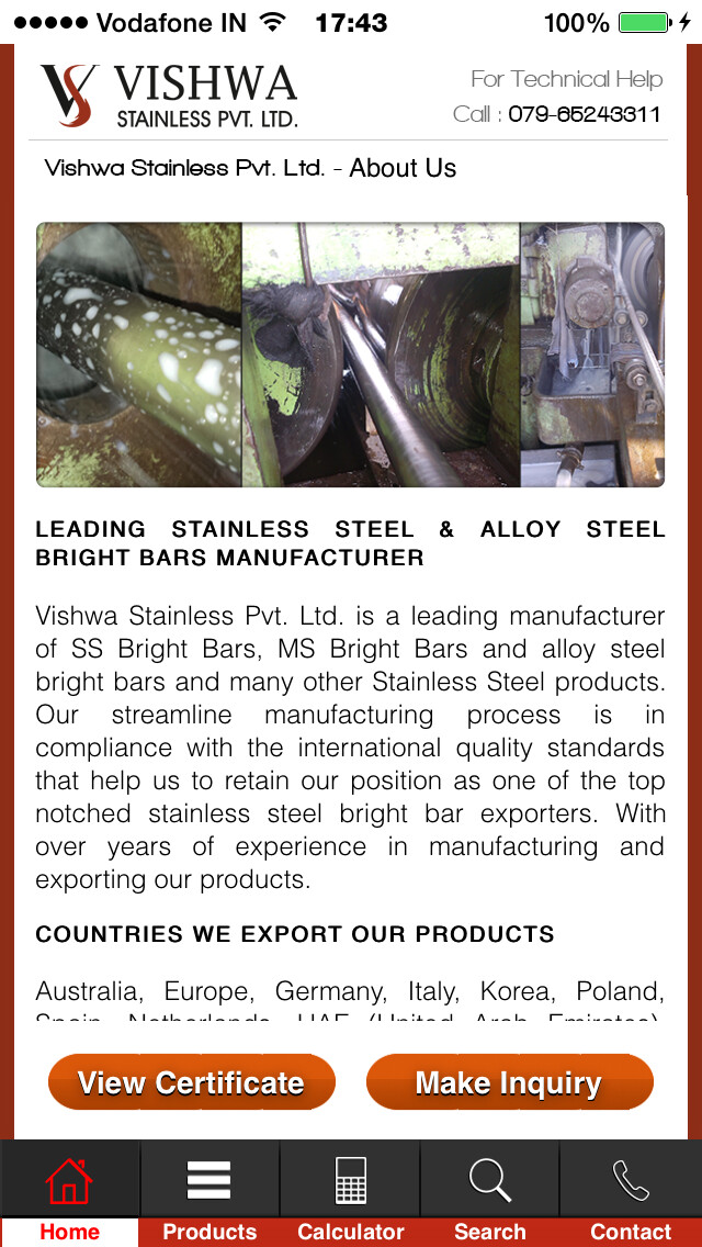 Emulate iPhone app Vishwa Stainless using MyAndroid Emulate iPhone app Vishwa Stainless using MyAndroid