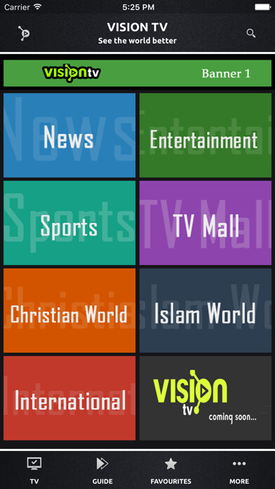 Emulate iPhone app VisionTV UK using MyAndroid