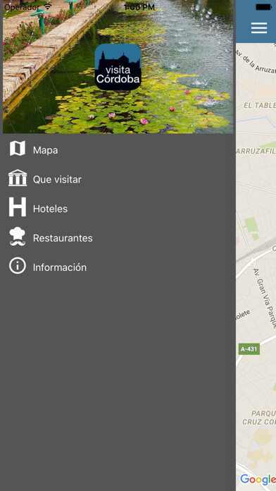 Emulate iPhone app Visita Cordoba using MyAndroid