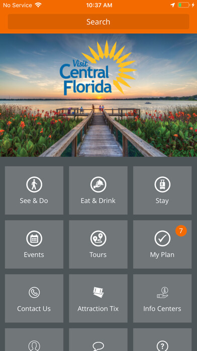 Emulate iPhone app Visit Central Florida using MyAndroid