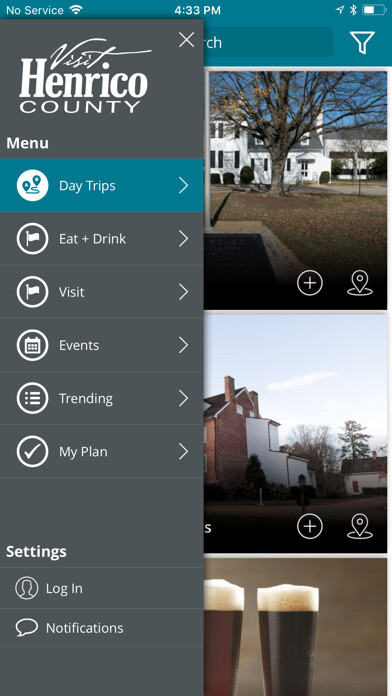 Emulate iPhone app Visit Henrico County using MyAndroid