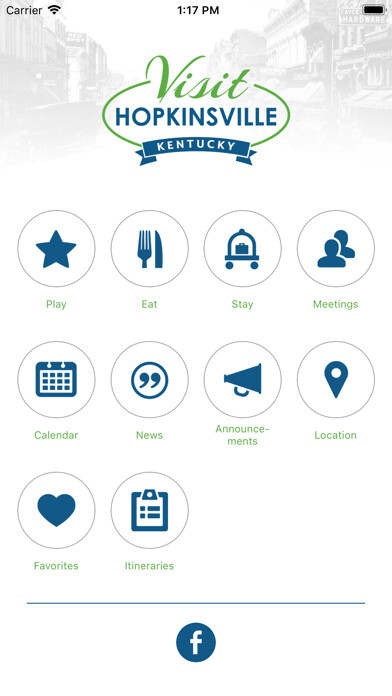 Emulate iPhone app Visit Hopkinsville using MyAndroid