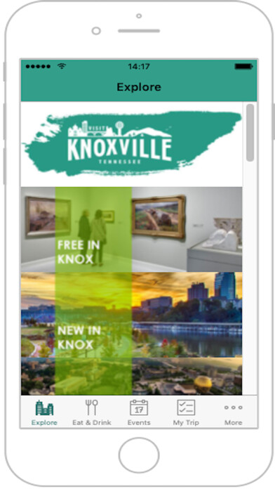 Emulate iPhone app Visit Knoxville using MyAndroid