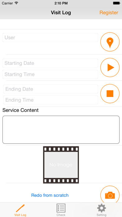 Emulate iPhone app VisitLog using MyAndroid