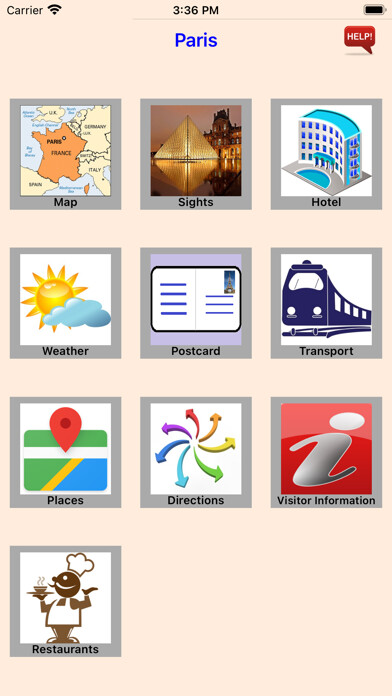 Emulate iPhone app Visit Paris using MyAndroid