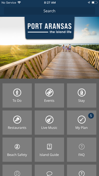 Emulate iPhone app Visit Port Aransas! using MyAndroid