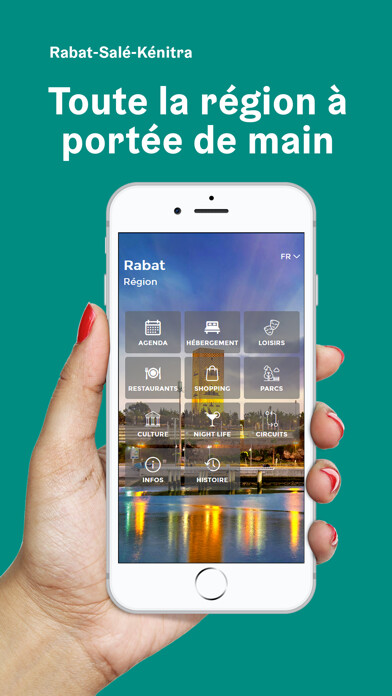 Emulate iPhone app Visit Rabat & Région using MyAndroid