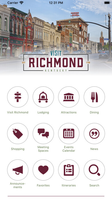 Emulate iPhone app Visit Richmond KY using MyAndroid
