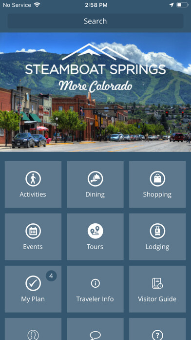 Emulate iPhone app Visit Steamboat Springs! using MyAndroid