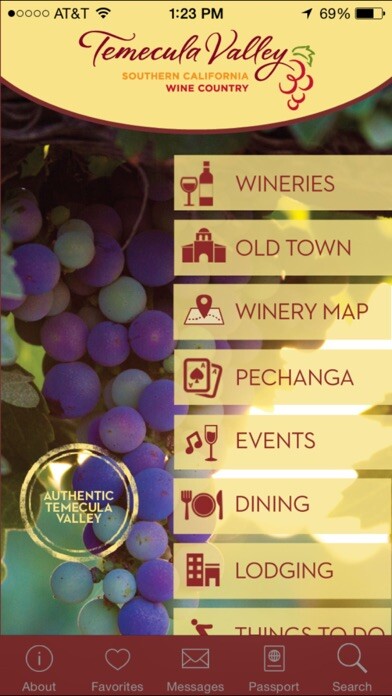 Emulate iPhone app Visit Temecula using MyAndroid