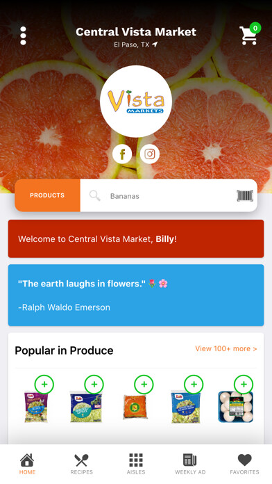 Emulate iPhone app Vista Market using MyAndroid