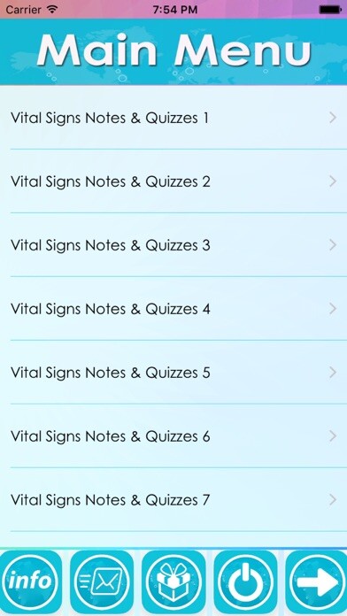 Emulate iPhone app Vital Signs Exam : Notes & Q&A using MyAndroid