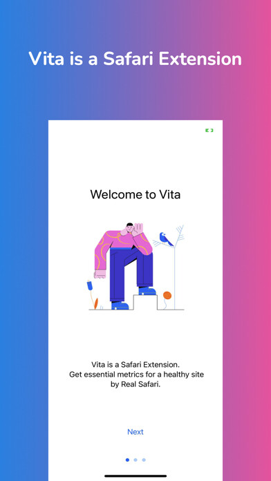 Emulate iPhone app Vita - Web Vitals for Safari using MyAndroid