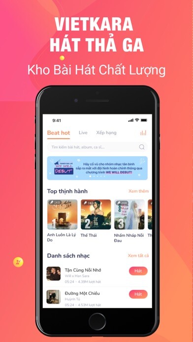 Emulate iPhone app Việt Kara - Hát Karaoke online using MyAndroid