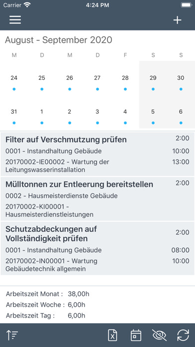 Emulate iPhone app VitriApp-Arbeitszeit using MyAndroid