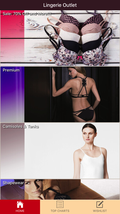 Emulate iPhone app Vitrine Lingerie using MyAndroid