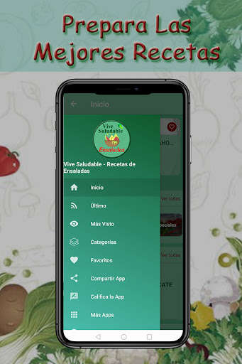 Run android online APK Vive Saludable - Recetas de Ensaladas from MyAndroid or emulate Vive Saludable - Recetas de Ensaladas using MyAndroid